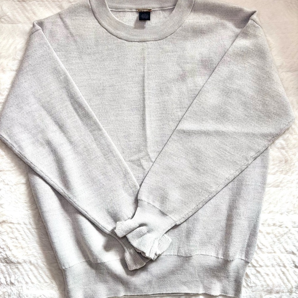 Magaschoni Light Gray Crew Neck Sweater 94% Wool!